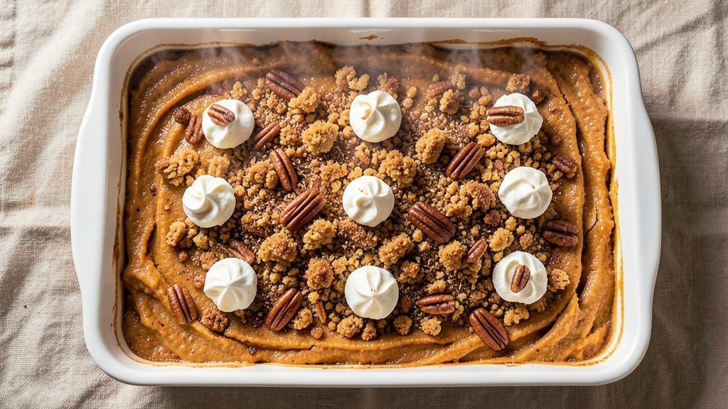 Sweet Potato Casserole Recipe 8x8 Pan: Nutmeg-Kissed Crust Over Creamy Cheese Swirl