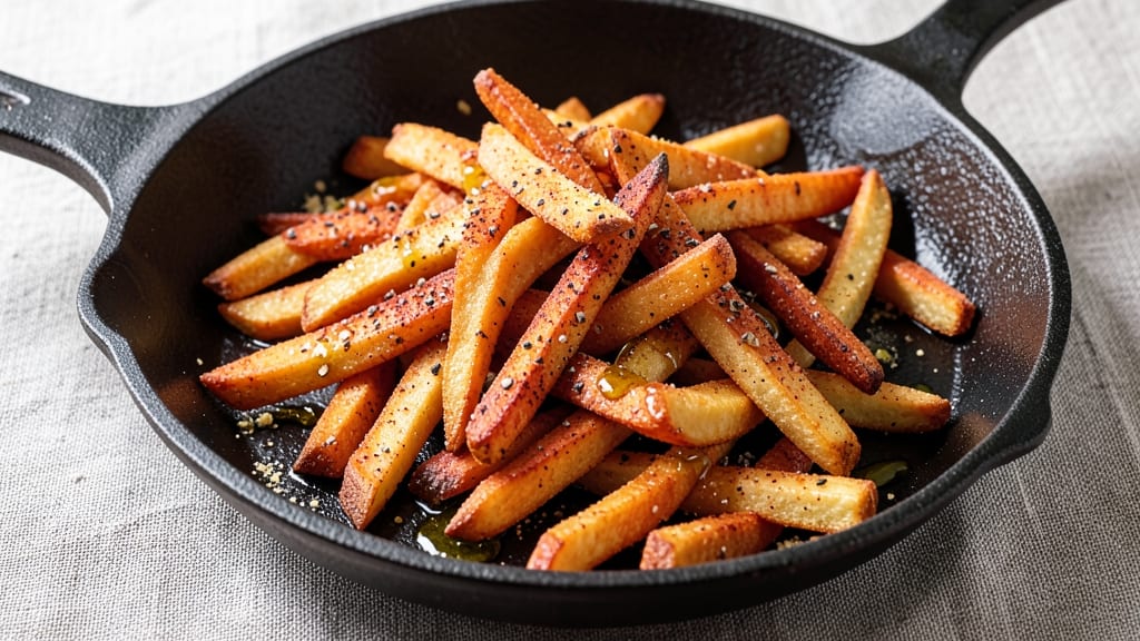 Sweet Potato Fries Recipe Frying Pan: Crispy-Crusted, Oil-Free Perfection
