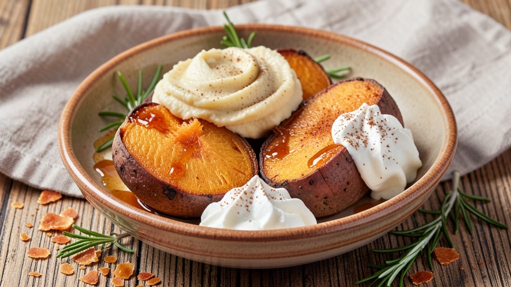 Sweet Potato Easter Dinner Recipe: Celery Crown Crunch Over Nutmeg-Kissed Custard Bliss