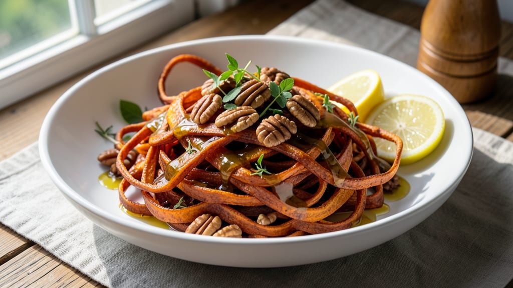 Sweet Potato Ribbons Recipe: Spiralized Crunch With Caramelized Sweetness