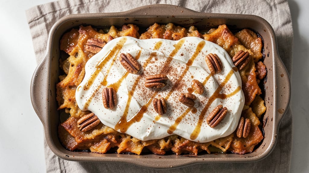 Sweet Potato Casserole Using 40 Oz Bruce's Yams Recipe: Celery Crown Crunch Over Nutmeg-Spiced Cream Cheese Bliss