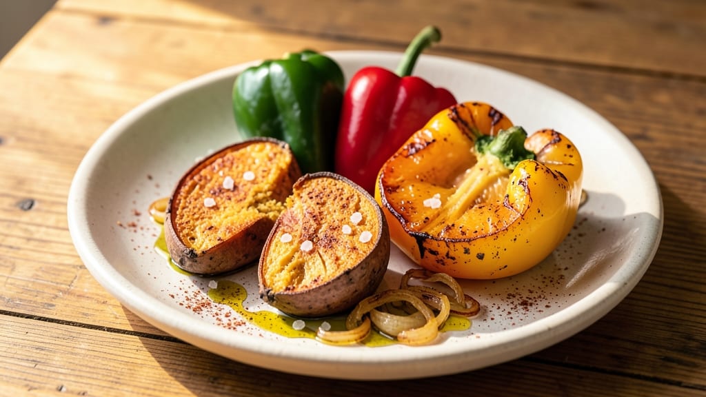 Sweet Potato and Pepper Recipe: Smoky Roasted Trio With Charred Edges