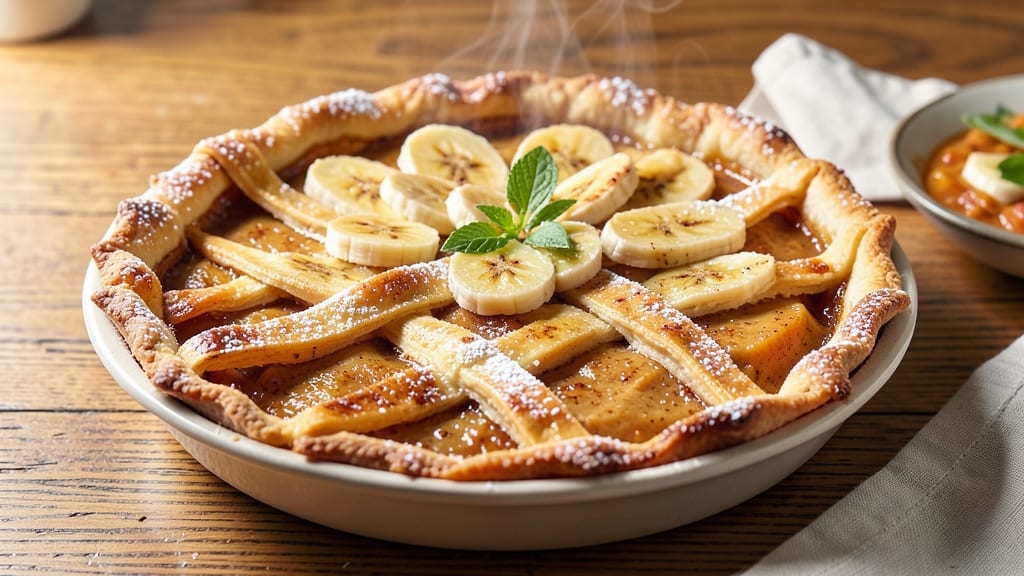 Sweet Potato Pie With Bananas Recipe: Nutmeg-Spiced Custard With Caramelized Fruit Top