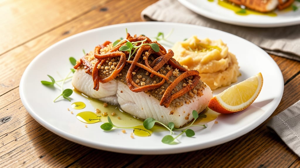 Sweet Potato-Crusted Fish Recipe: Crunchy Roasted Topping Over Flaky Fish Fillets