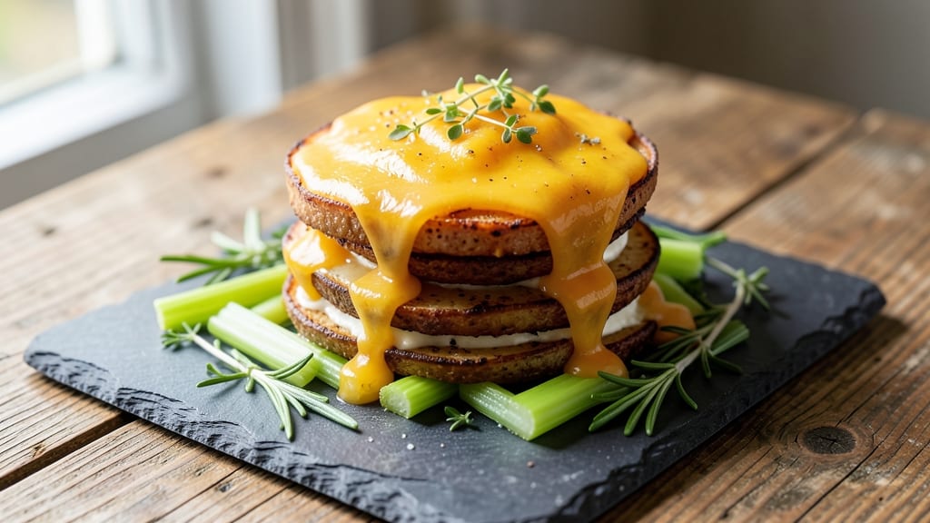 Accordian Potatoes Recipe: Crispy Celery Crown Over Smoky Herb Potato Layers