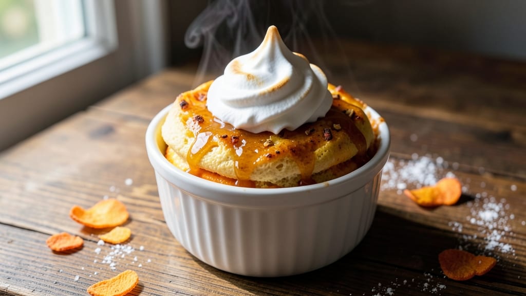 Sweet Potato and Carrot Soufflé Recipe: Golden Rise With Crispy Celery Crown