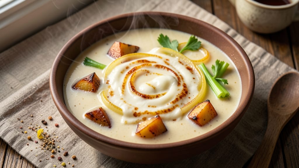 Baked Potato Soup Recipe With Velveeta Cheese: Crispy Celery Crown Over Melty Cheese Bliss