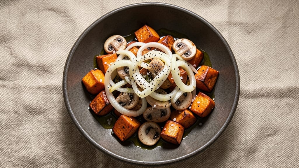 Sweet Potato Mushroom Onion Recipe: Earthy Roast With Caramelized Sweetness