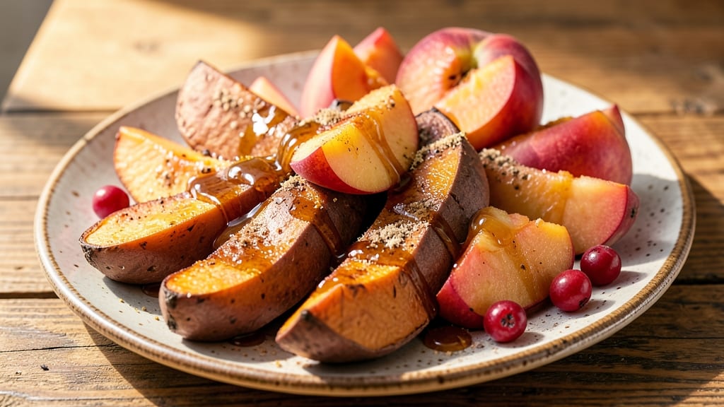 Sweet Potato And Peaches Recipe: Caramelized Sweetness With Crispy Edges