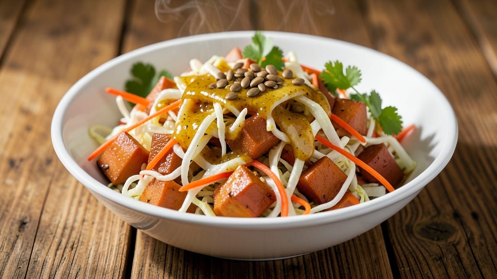 Sweet Potato Coleslaw Recipe: Crisp-Topped Crunch With Zesty Vinaigrette