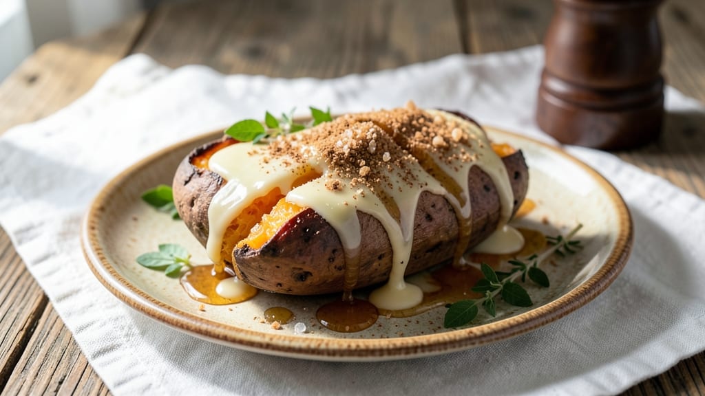 Baked Sweet Potato Recipe Sweet: Caramelized Crunch Over Creamy Spiced Filling