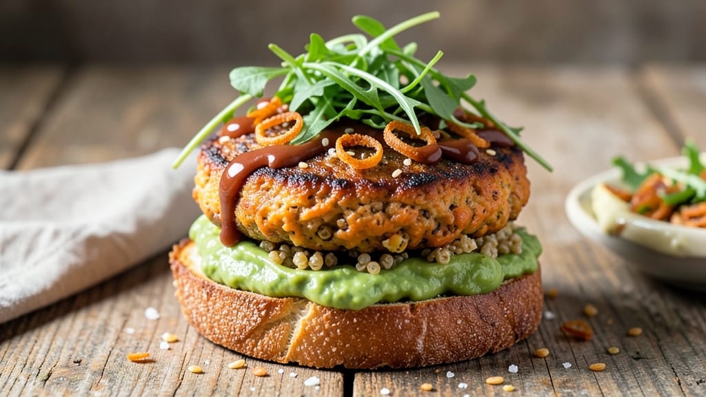Sweet Potato Quinoa Burgers Recipe: Hearty Plant-Based Stacks With Nutty Crunch