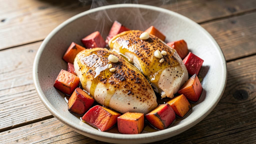 Baked Chicken Breast and Sweet Potato Recipe: One-Pan Harmony of Juicy Meat and Caramelized Roots