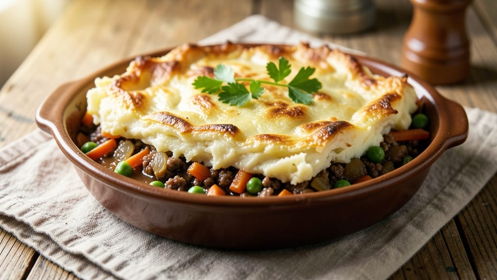 Beef and Potato Shepherd's Pie Recipe: Crispy Top, Savory Meat and Creamy Mash