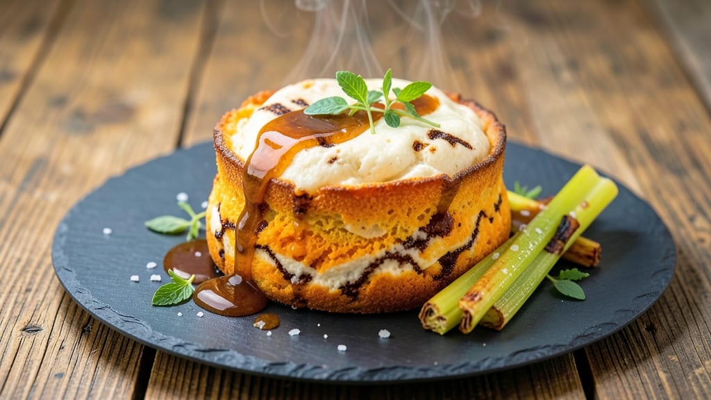 Voodoo BBQ Sweet Potato Soufflé Recipe: Smoky-Spiced Rise With Celery Crown Crunch