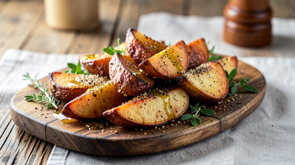 Baked Red Potato Wedges Recipe: Crispy Bites with Herby Garlic Oil