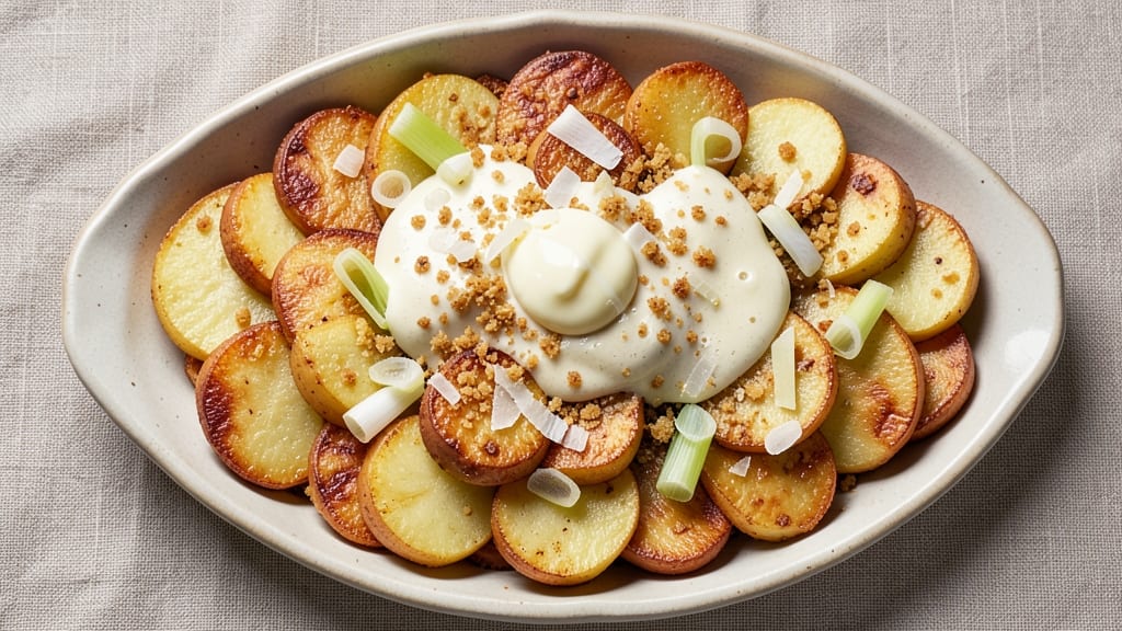Au Gratin Potato Recipe for Two: Crispy Celery Crown Over Nutmeg-Infused Cream